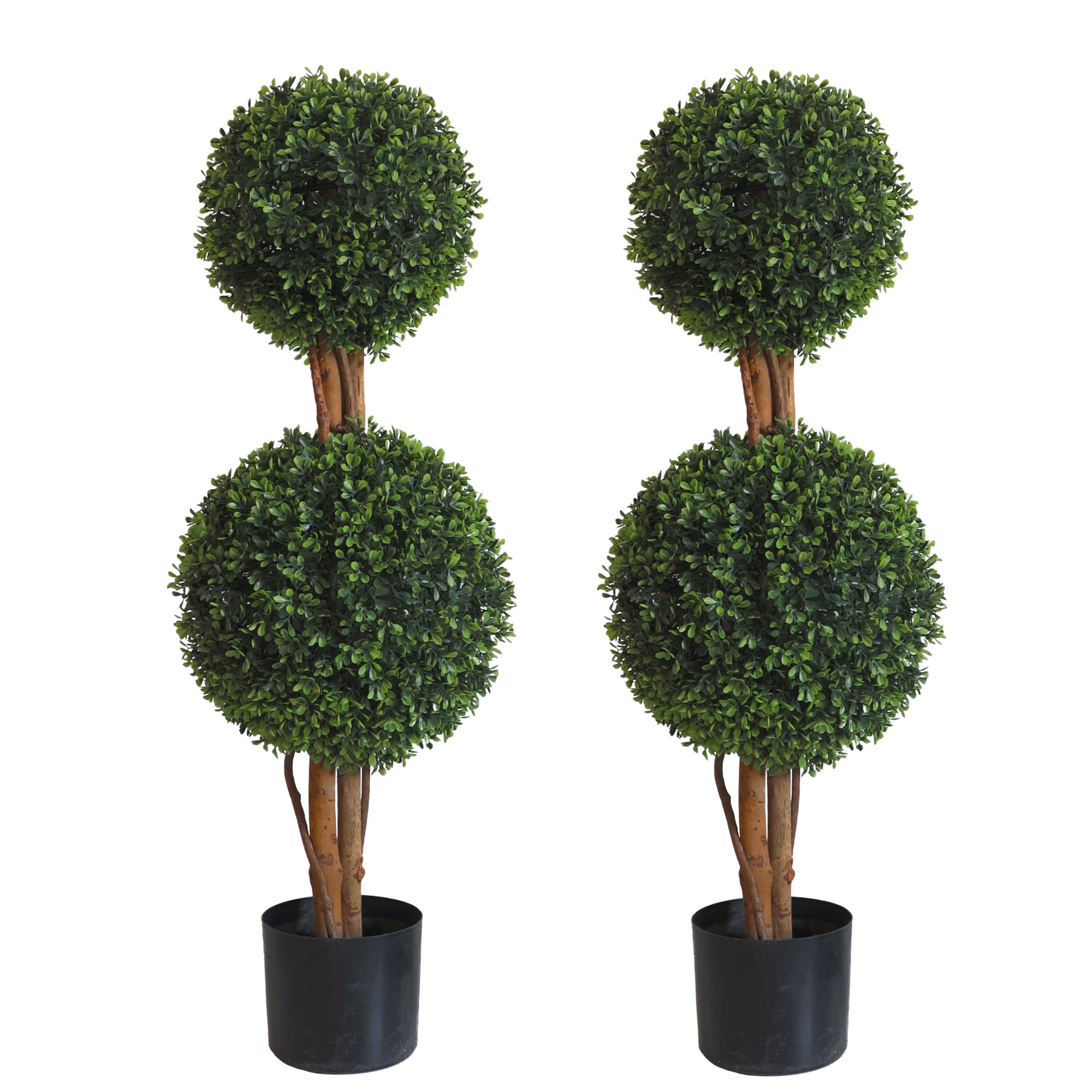 Albero Topiaria Realistico Doppia Sfera 90cm (Set da 2)