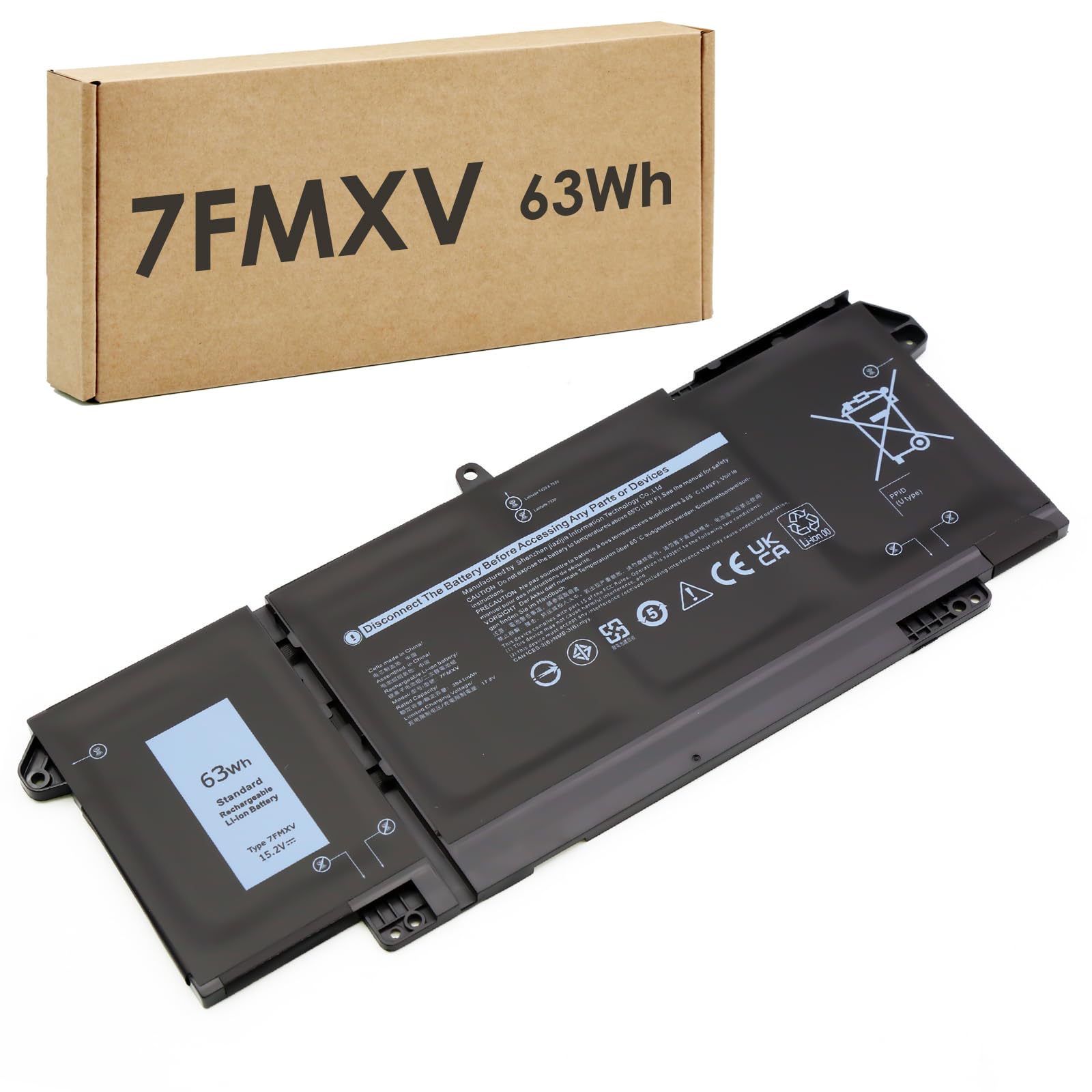BLESYS 63Wh 7FMXV Batteria per Dell Latitude 7420 7320 5320 7520 Serie