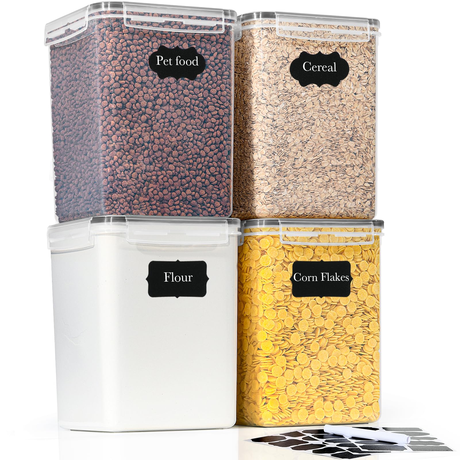 Gomaihe Set 4 Barattoli Ermetici per Farina 5,2L