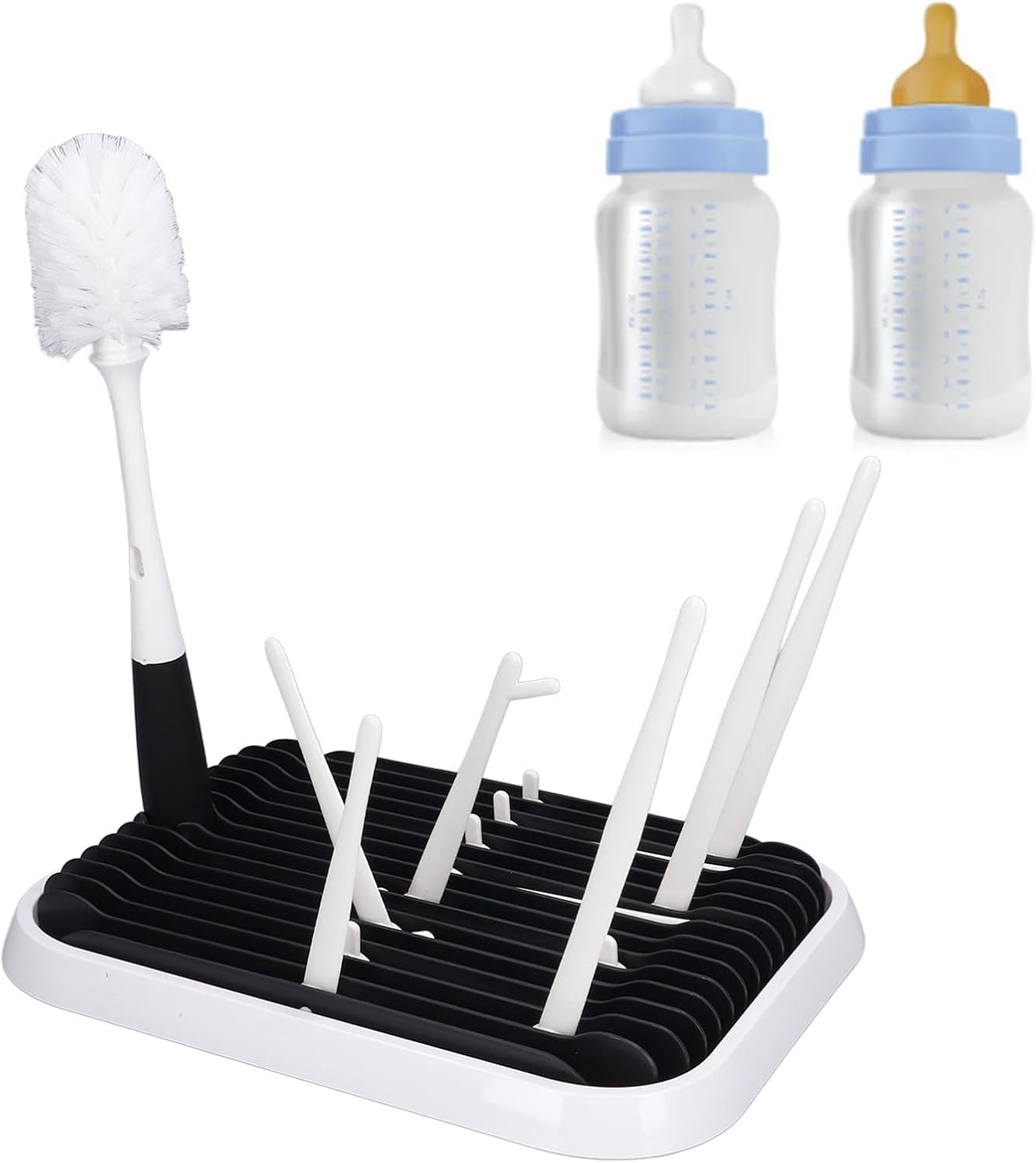 Stendino Pieghevole per Biberon con Spazzola Pulizia - immagine 2