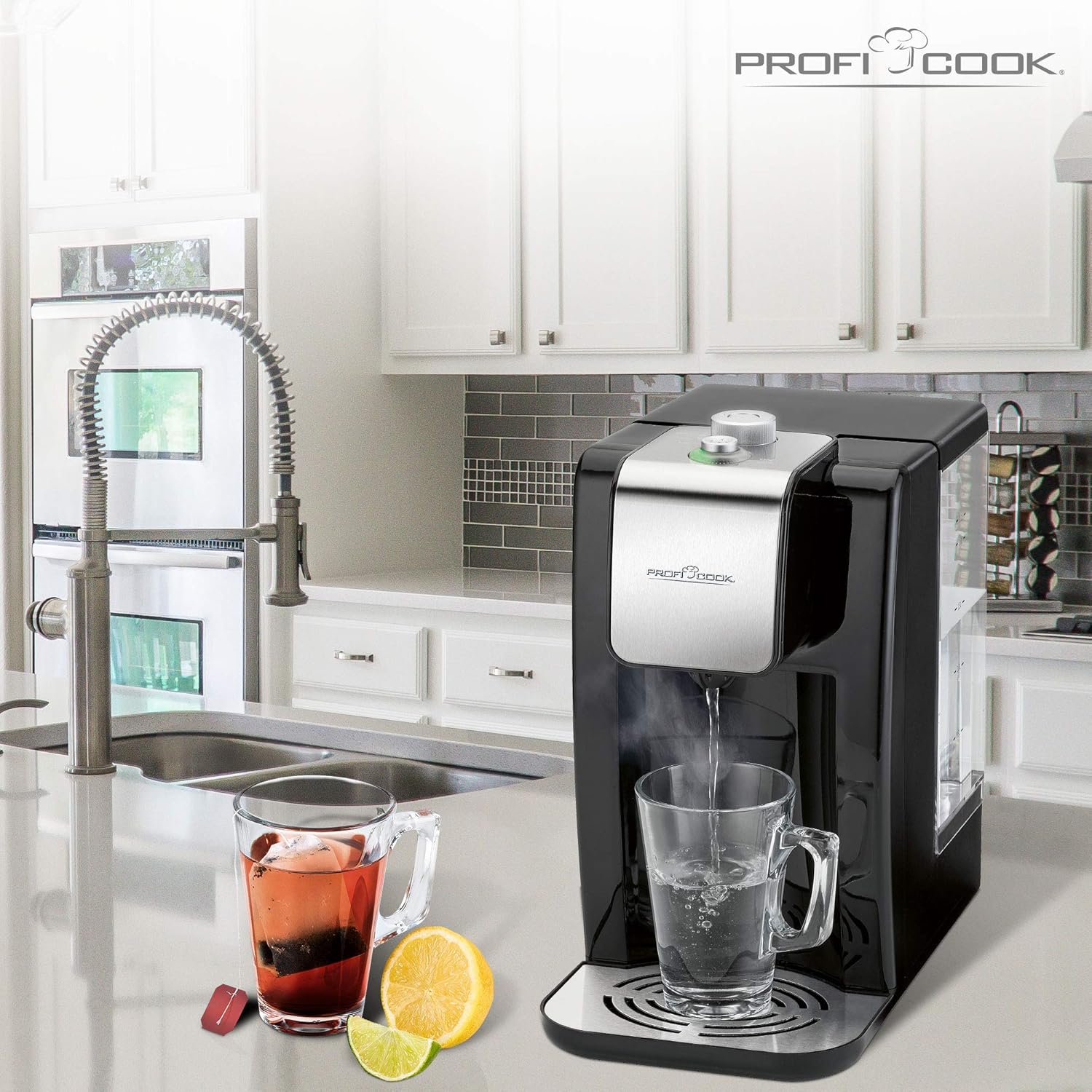 Profi Cook PC-HWS1168 - Distributore Acqua Calda, Argento/Nero - immagine 2