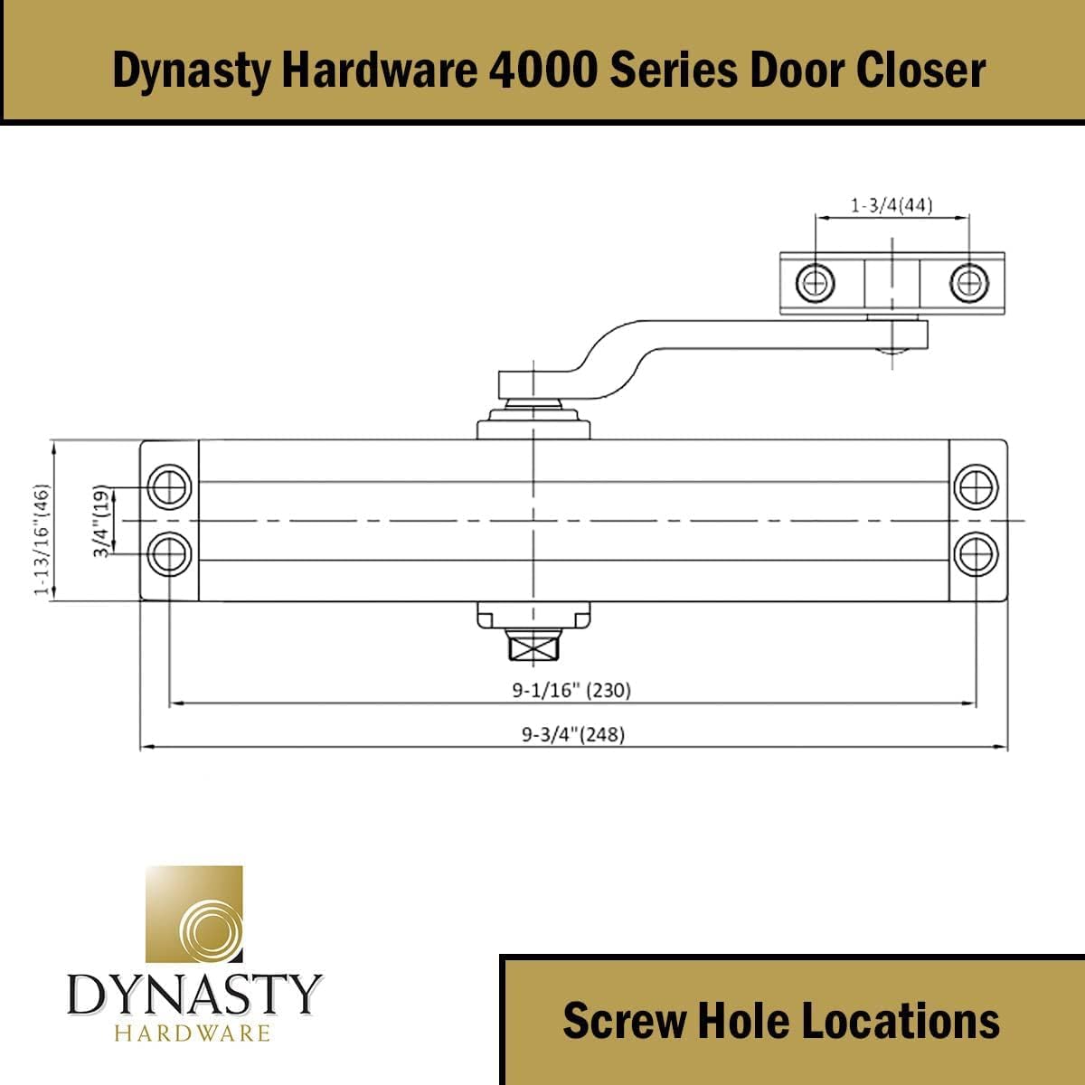 Dynasty Hardware 4000-DURO Chiudiporta di grado commerciale, misura 4 ...