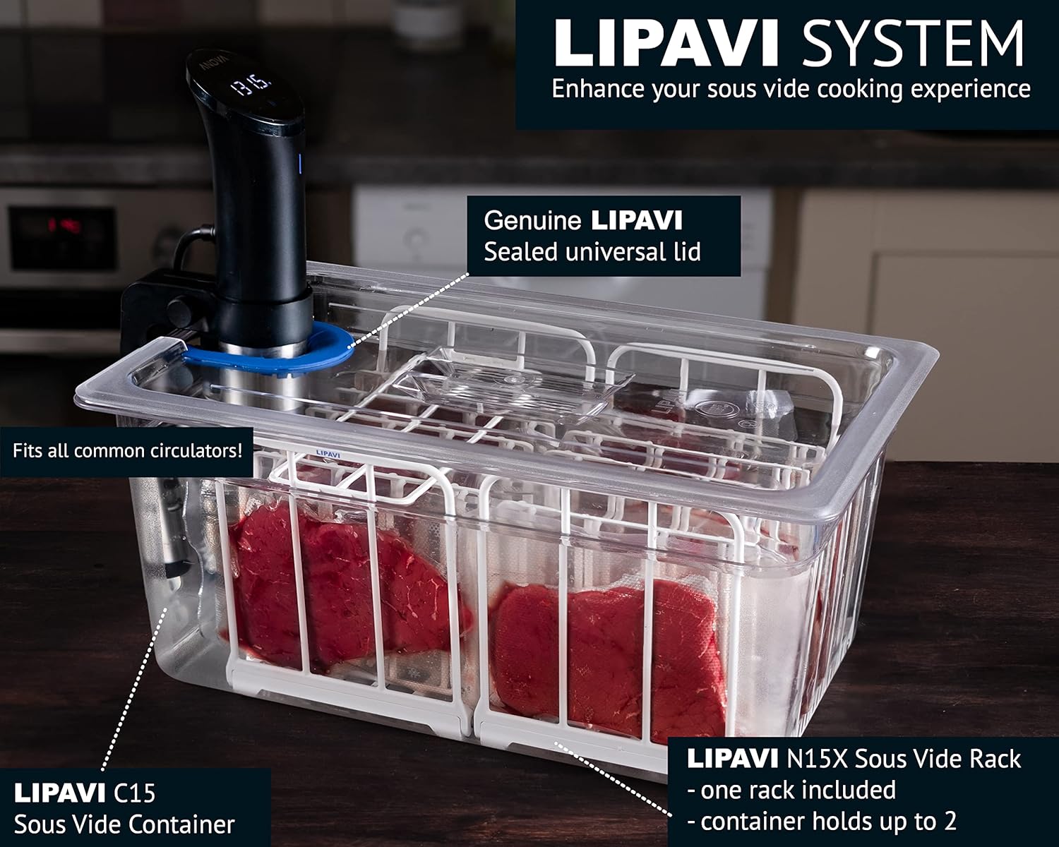 Lipavi Sous Vide SYSTEM - Coperchio, Contenitore e Cornice - immagine 2