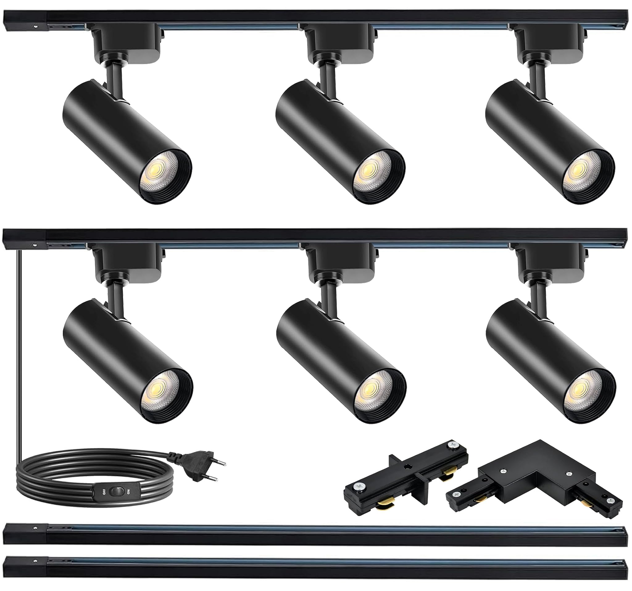 Faretti LED 6-Luci Track Lighting Kit 3000K