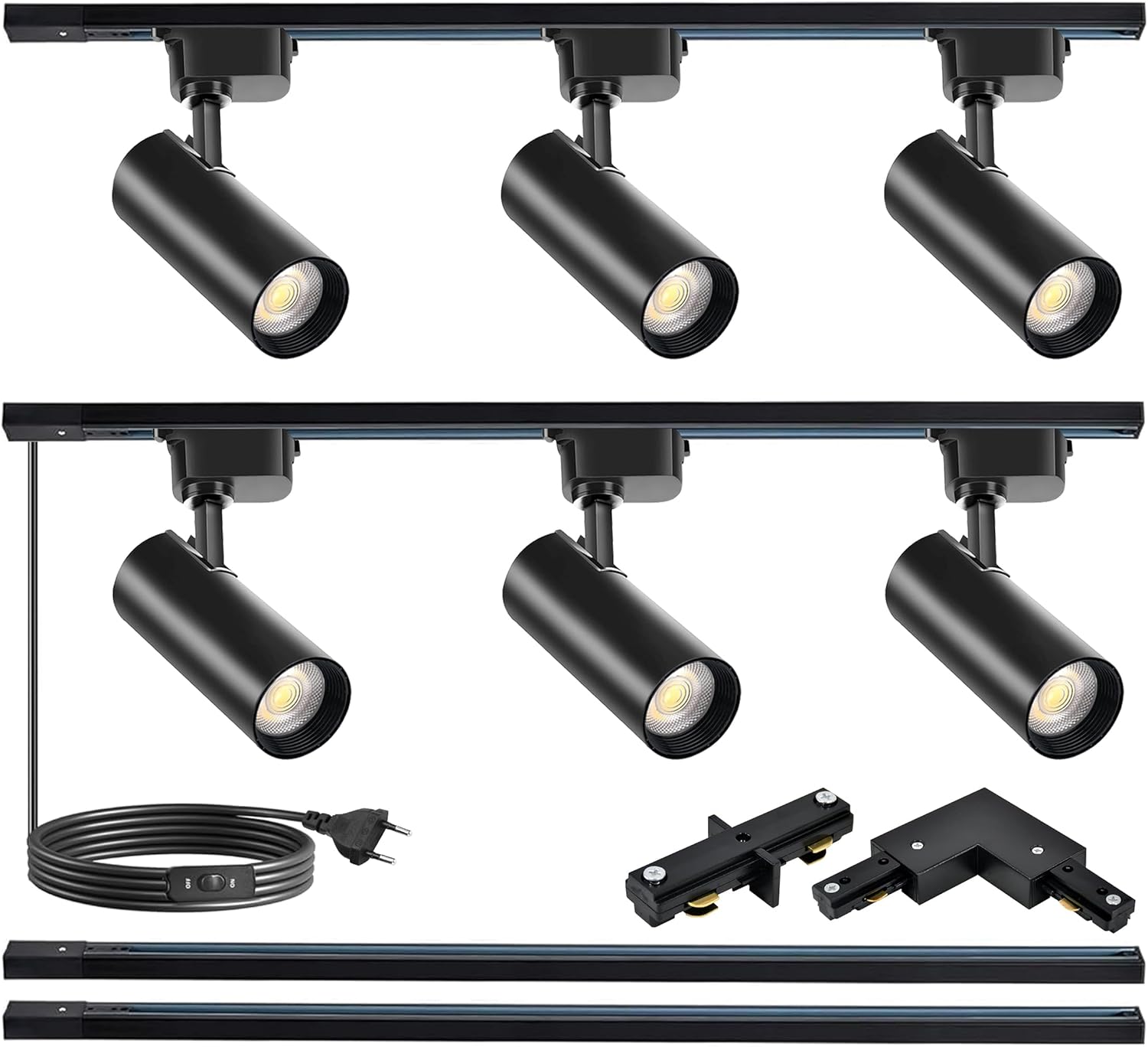 Faretti LED 6-Luci Track Lighting Kit 3000K - immagine 1