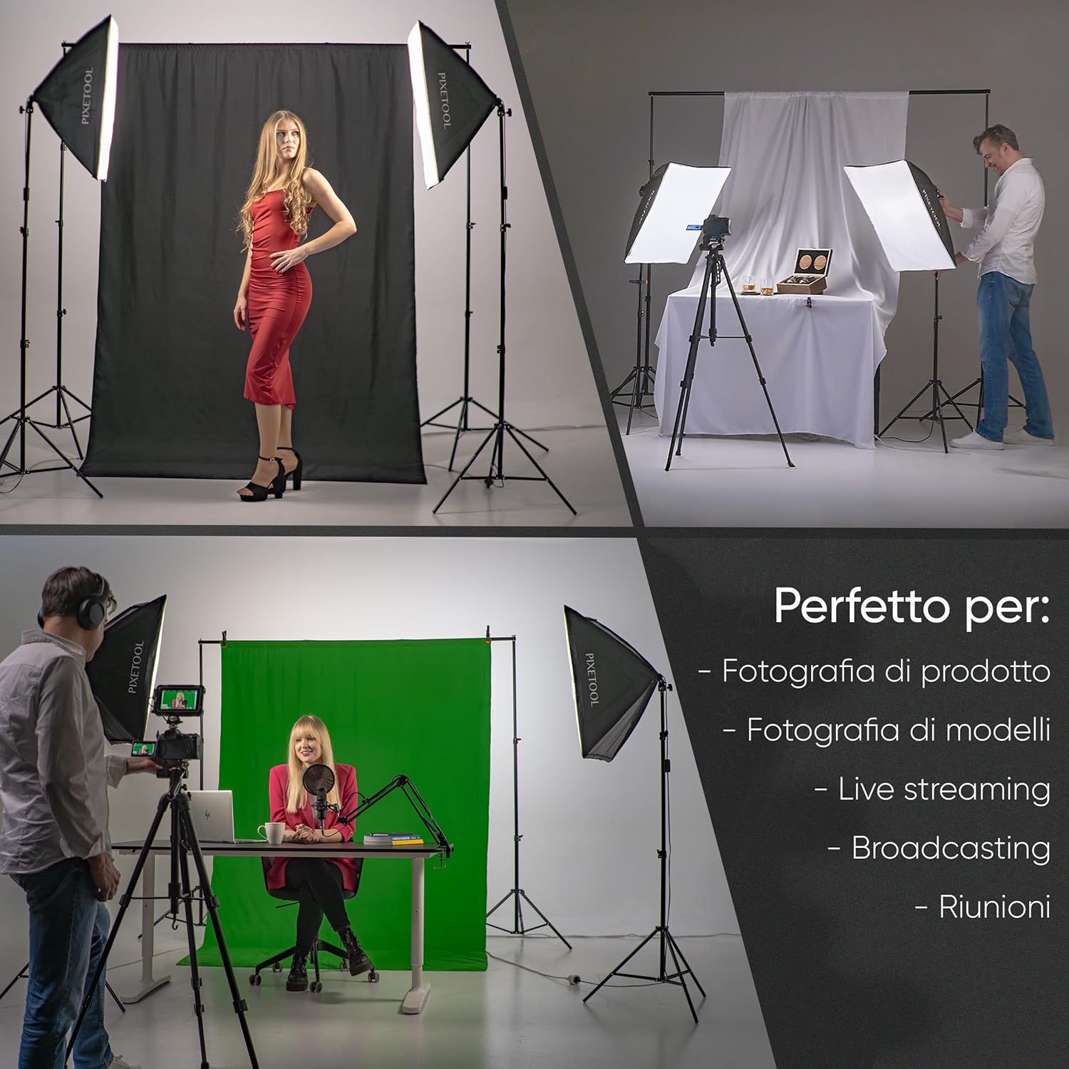 Green Screen 1.8x2.8m con Supporto 2x2m - immagine 2