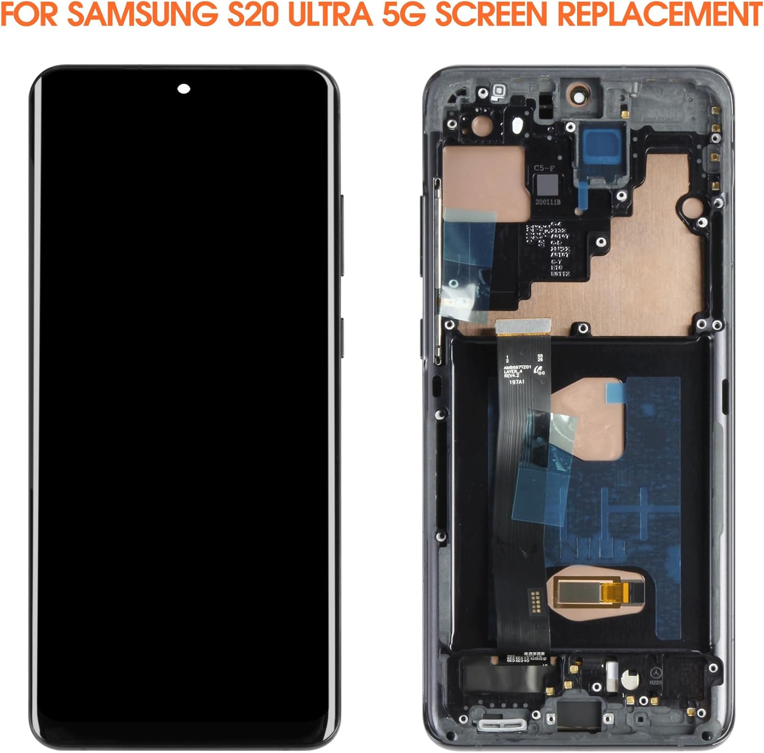 AGCUT Schermo LCD OLED per Samsung S20 Ultra 5G, Nero - immagine 3