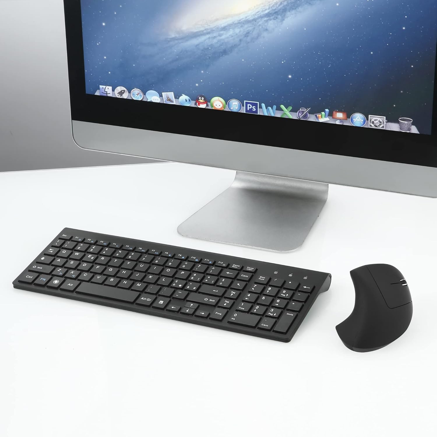 Combinazione Mouse e Tastiera Ergonomici Wireless 2.4GHz - immagine 5