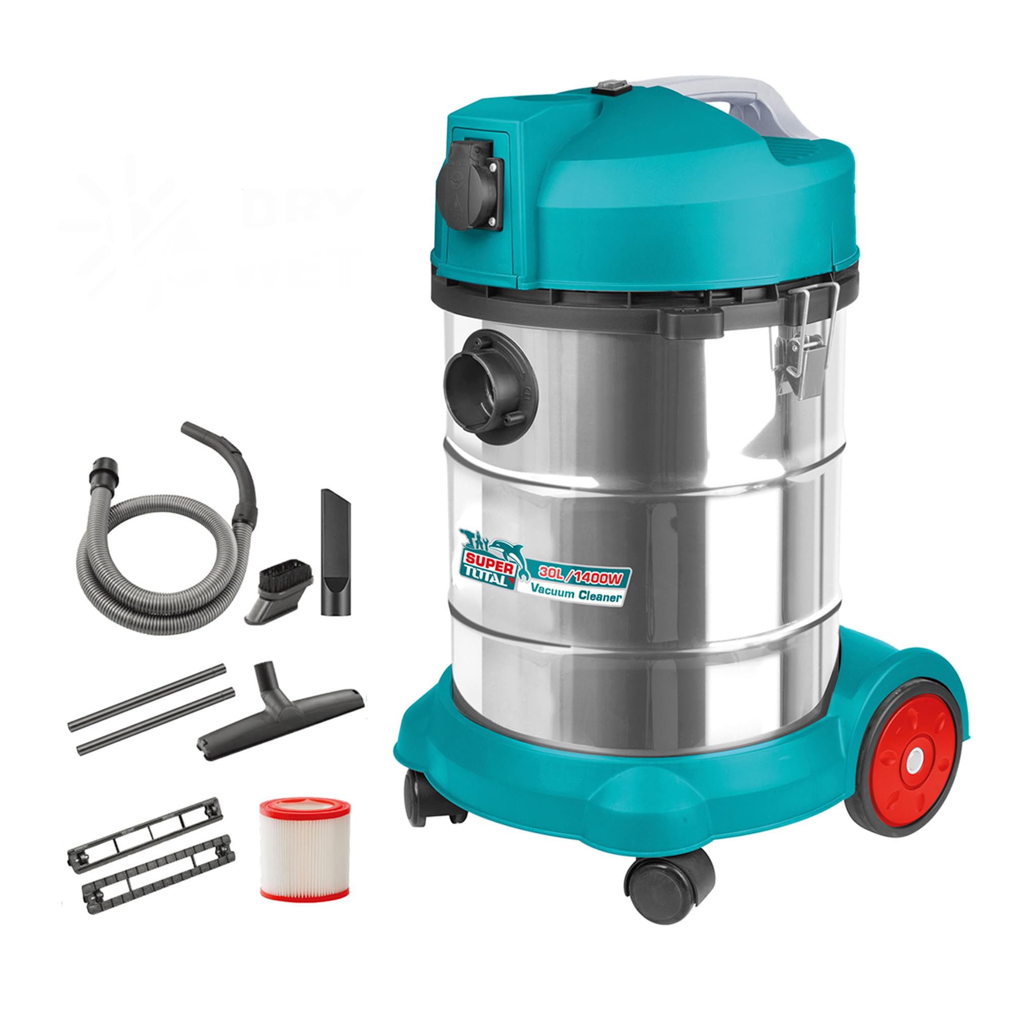 Total Aspirapolvere Secco e Umido 1400W 30L