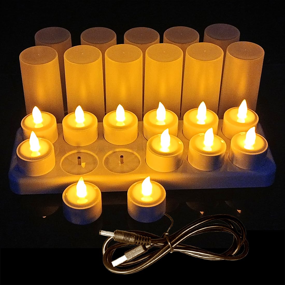 QSPORTPEAK Candele LED Realistiche Senza Fiamma, 12 Pezzi