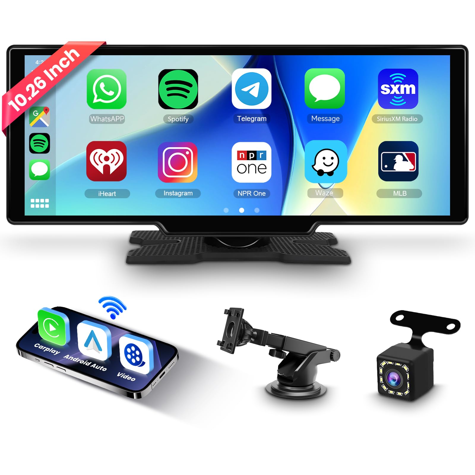 Hodozzy - Schermo Carplay Android Auto Wireless 10.26 pollici