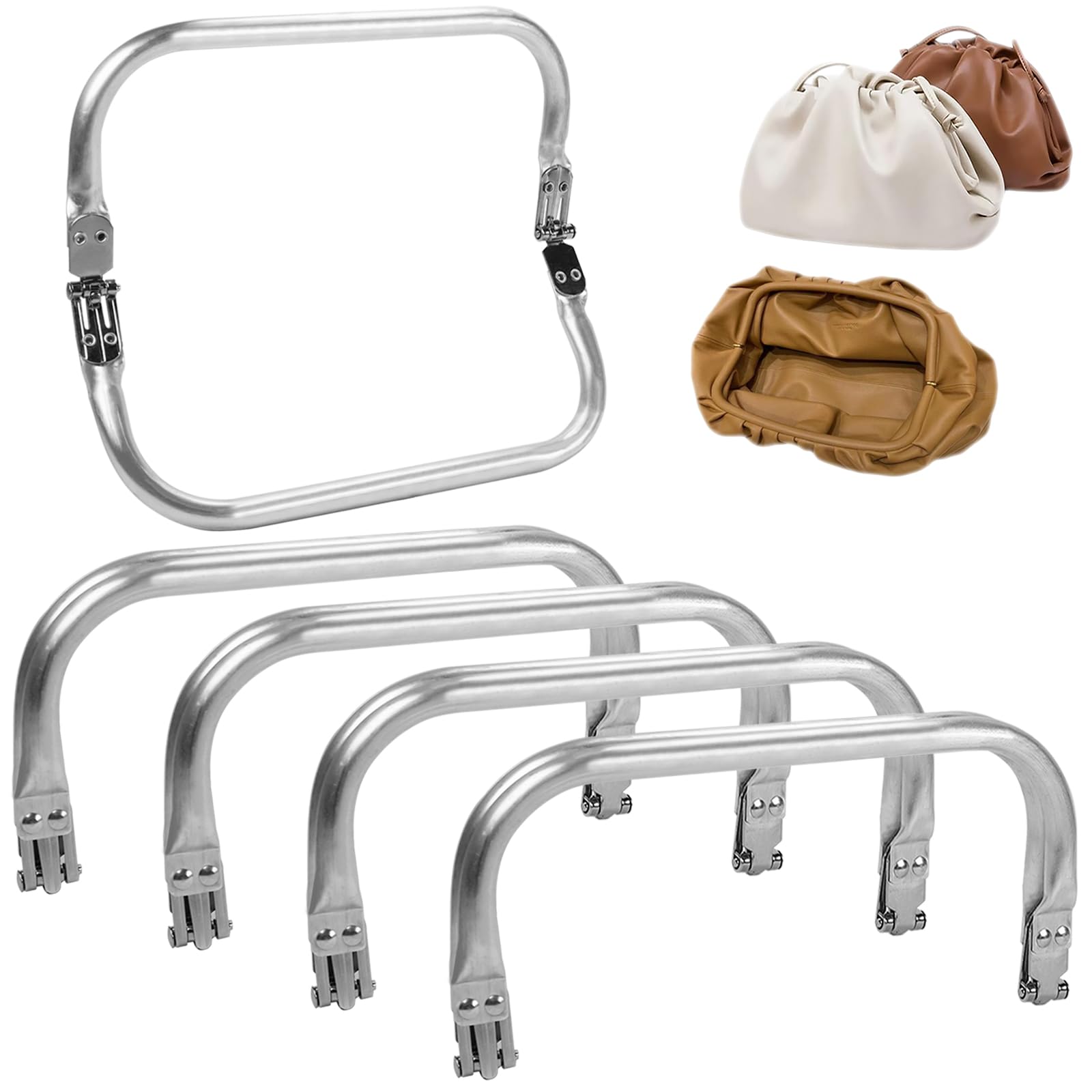 4 Pezzi Borsa in Alluminio Manico 20x9cm a U