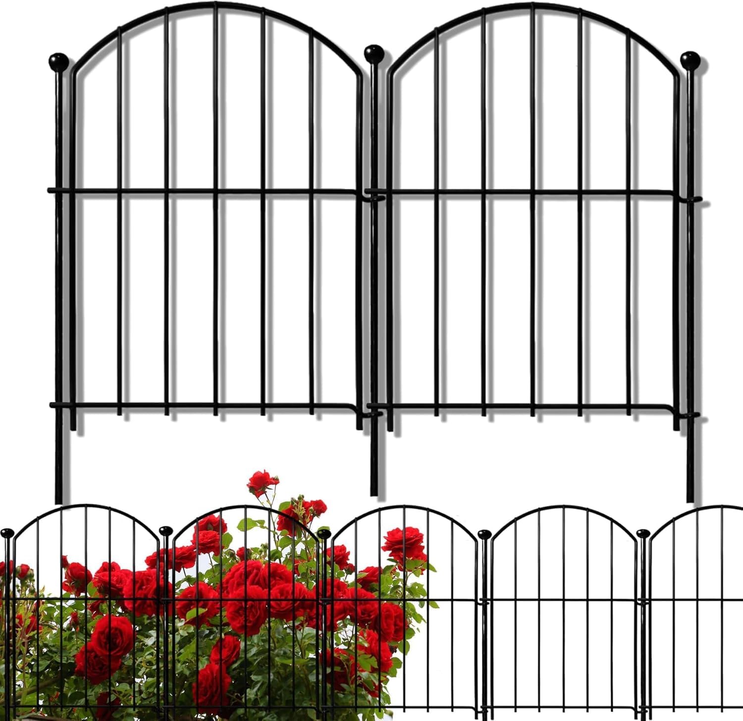 Recinzione Giardino Metallo Decorativo 32x43 cm (10 Pannelli)