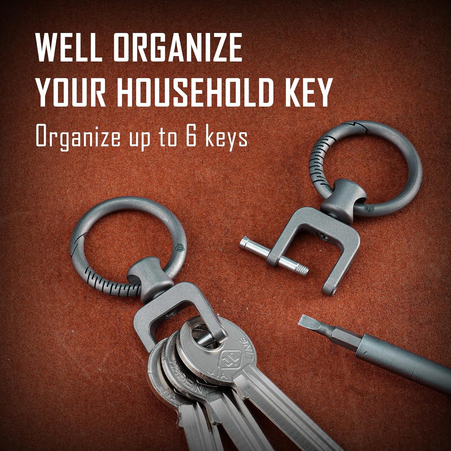 KeyUnity Titanium Side Pushing Key Ring - immagine 3