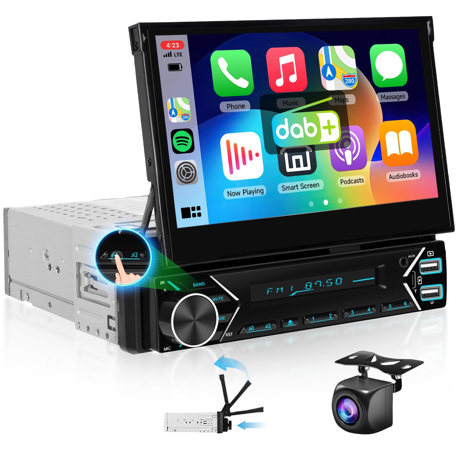 Autoradio 1 DIN DAB Wireless CarPlay Android Auto