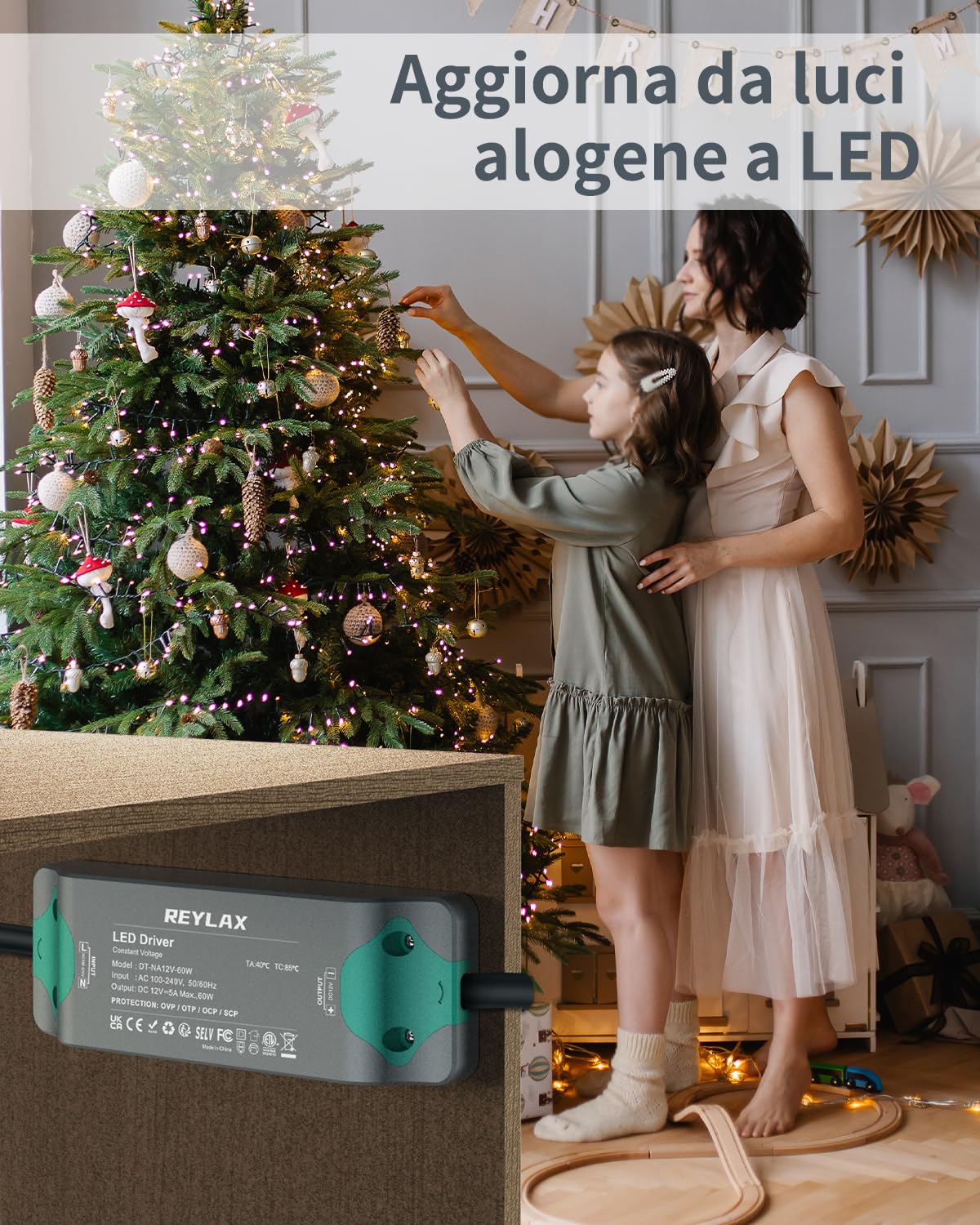 Reylax Trasformatore LED 12V 60W 5A Compatto - immagine 6