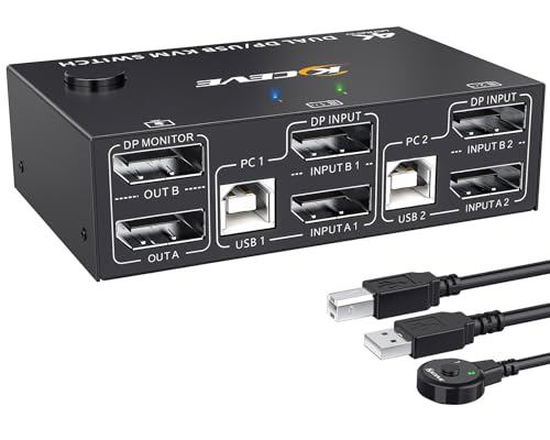 KVM Switch Displayport Dual Monitor 4K 144Hz