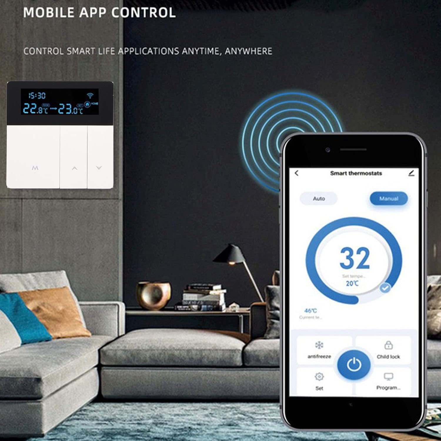 Termostato Intelligente 3A per Casa con Schermo LCD - immagine 2