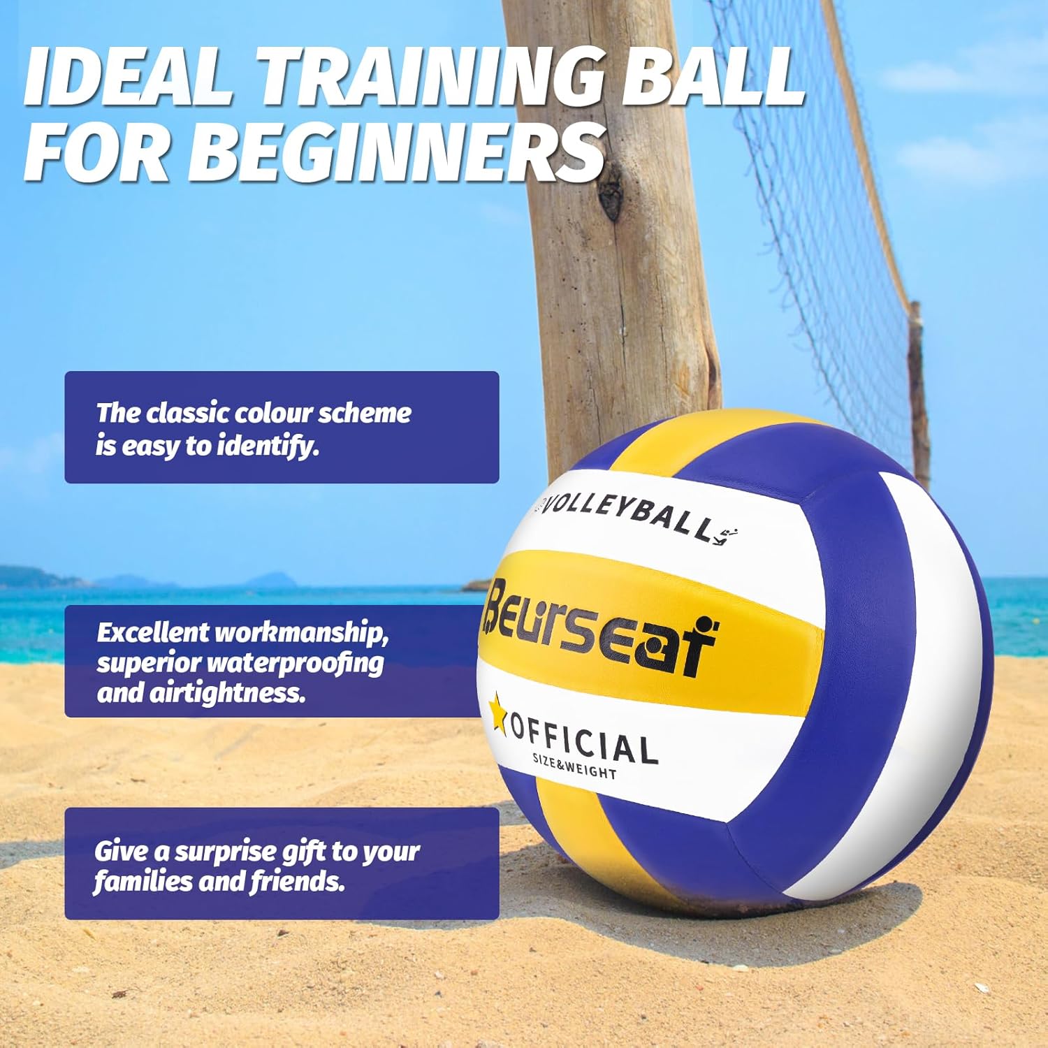 Beurseaf Palla da Pallavolo Soft Touch Misura 5 - immagine 5