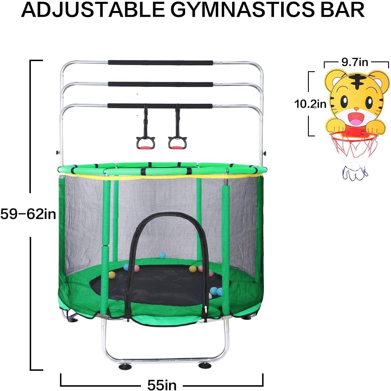 Trampolino per Bambini con Canestro da Basket 200kg - immagine 4