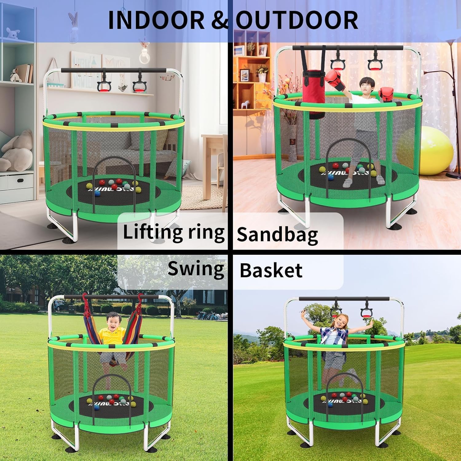 Trampolino per Bambini con Canestro da Basket 200kg - immagine 6