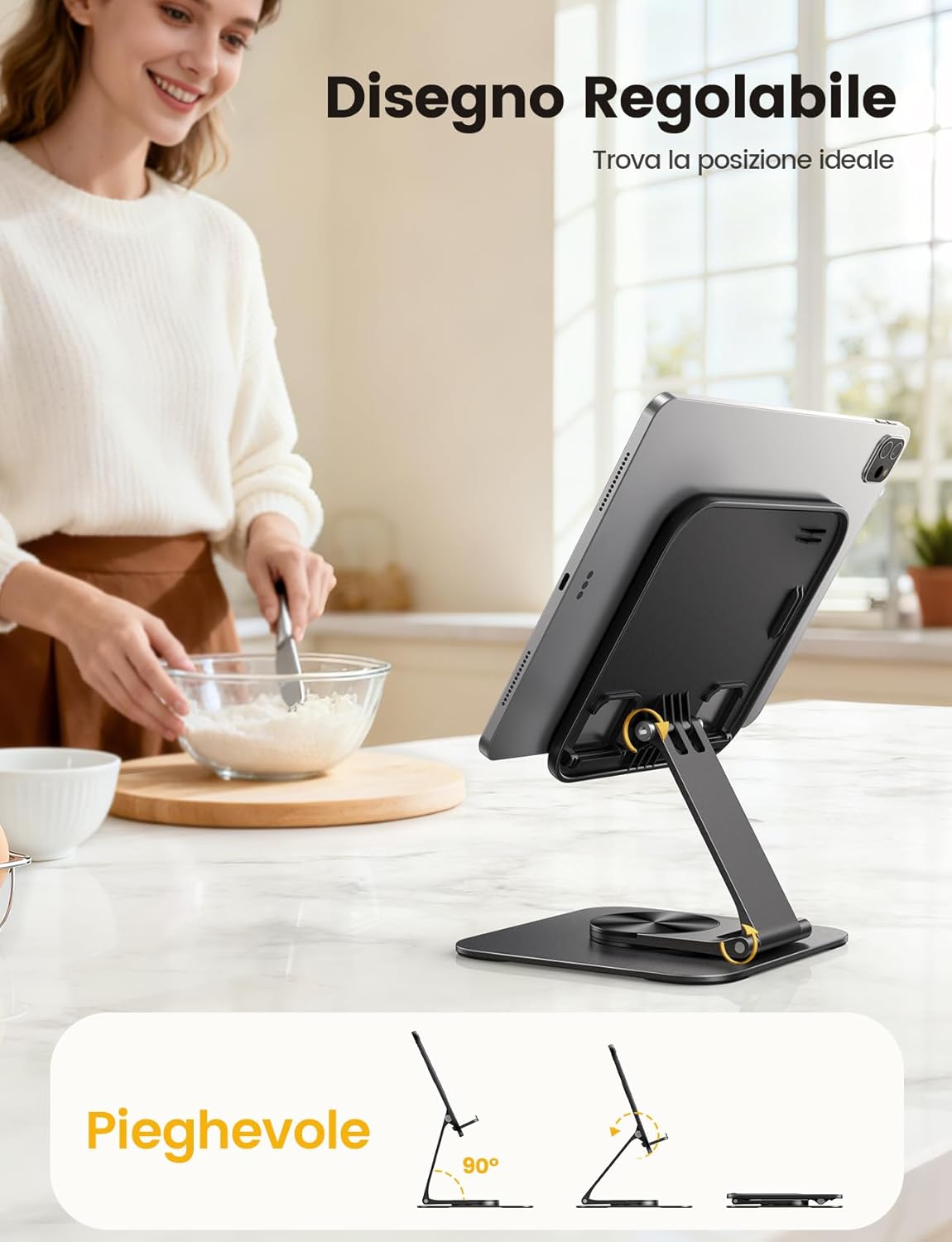 Lamicall Supporto per Tablet da Tavolo - Base Girevole 360° - immagine 3