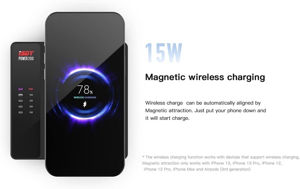 Isdt Power 200X Caricatore da Parete Wireless 140W - immagine 4