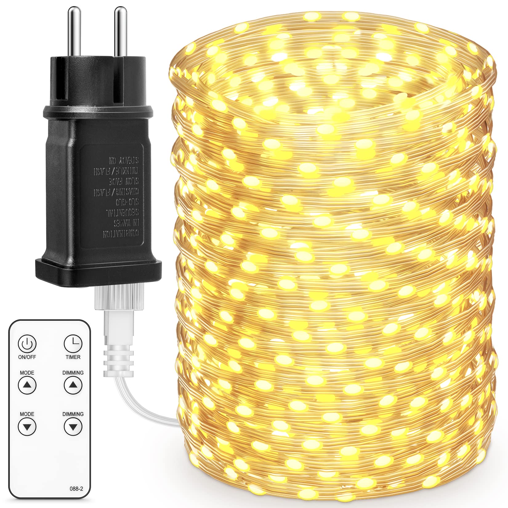 Bescost Catena Luminosa Esterno 50 Metri 500 LED