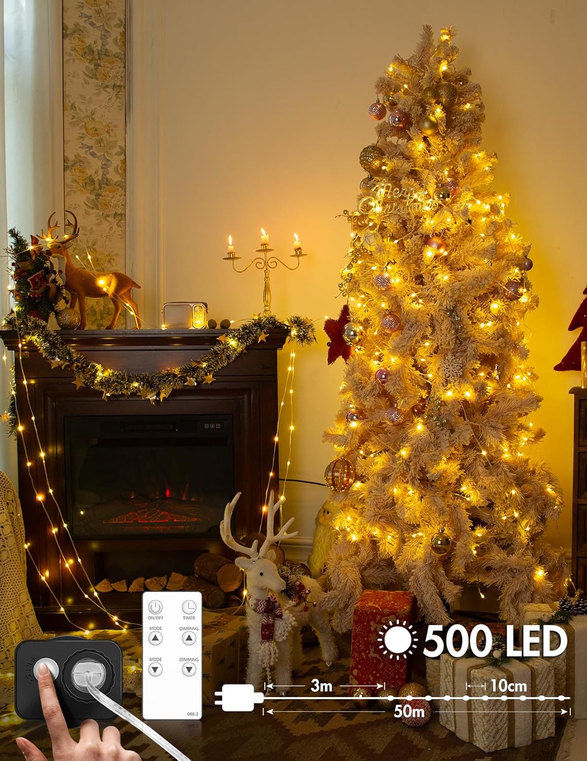 Bescost Catena Luminosa Esterno 50 Metri 500 LED - immagine 2