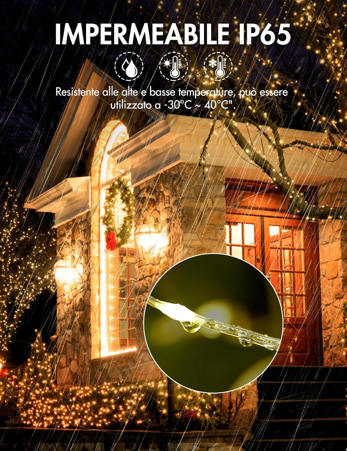 Bescost Catena Luminosa Esterno 50 Metri 500 LED - immagine 4