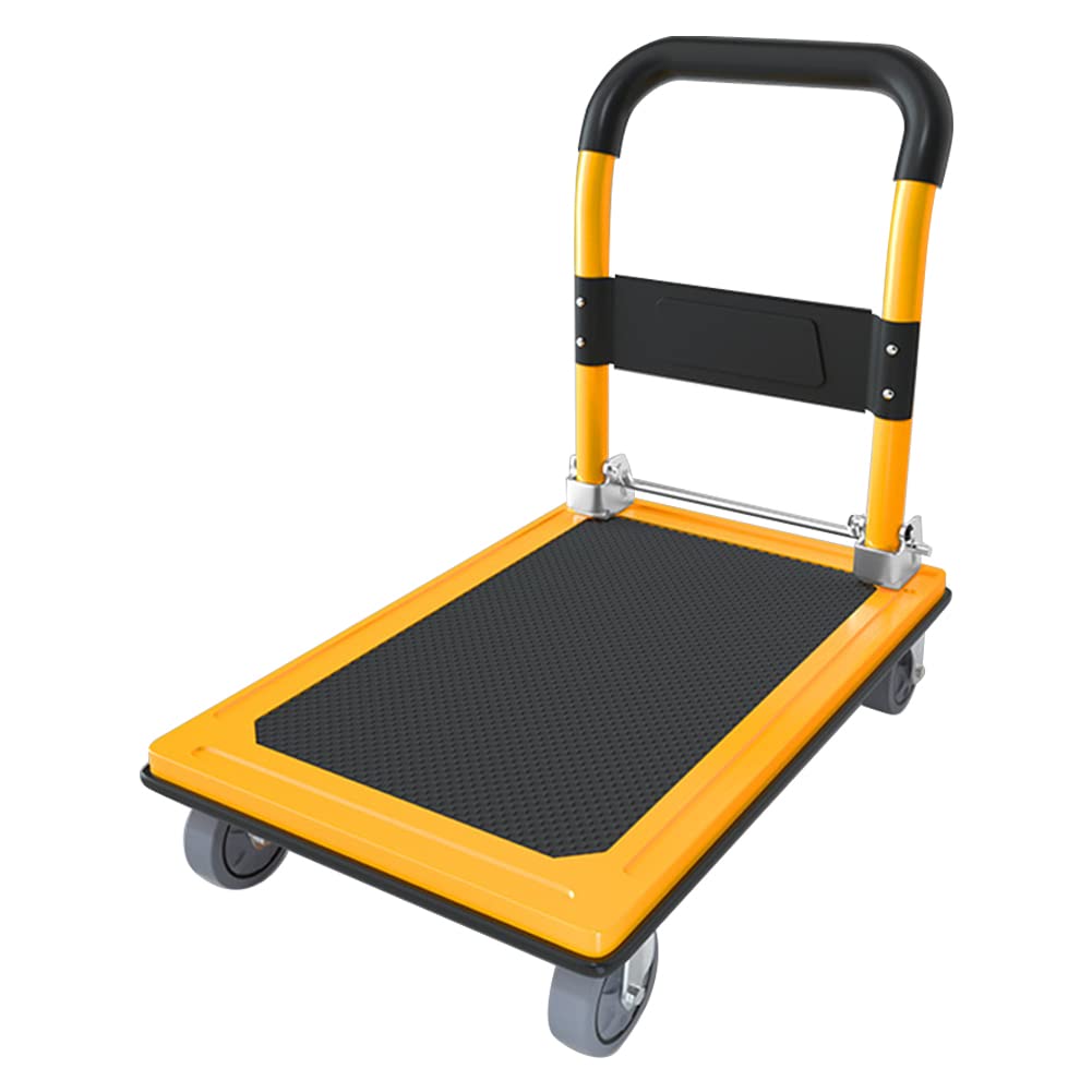Auveach Carrello a Piattaforma Pieghevole 300 kg Giallo