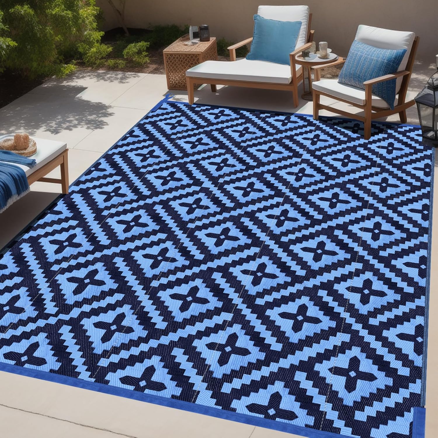 Momooda Tappeto geometrico per esterni 274x365cm - immagine 1