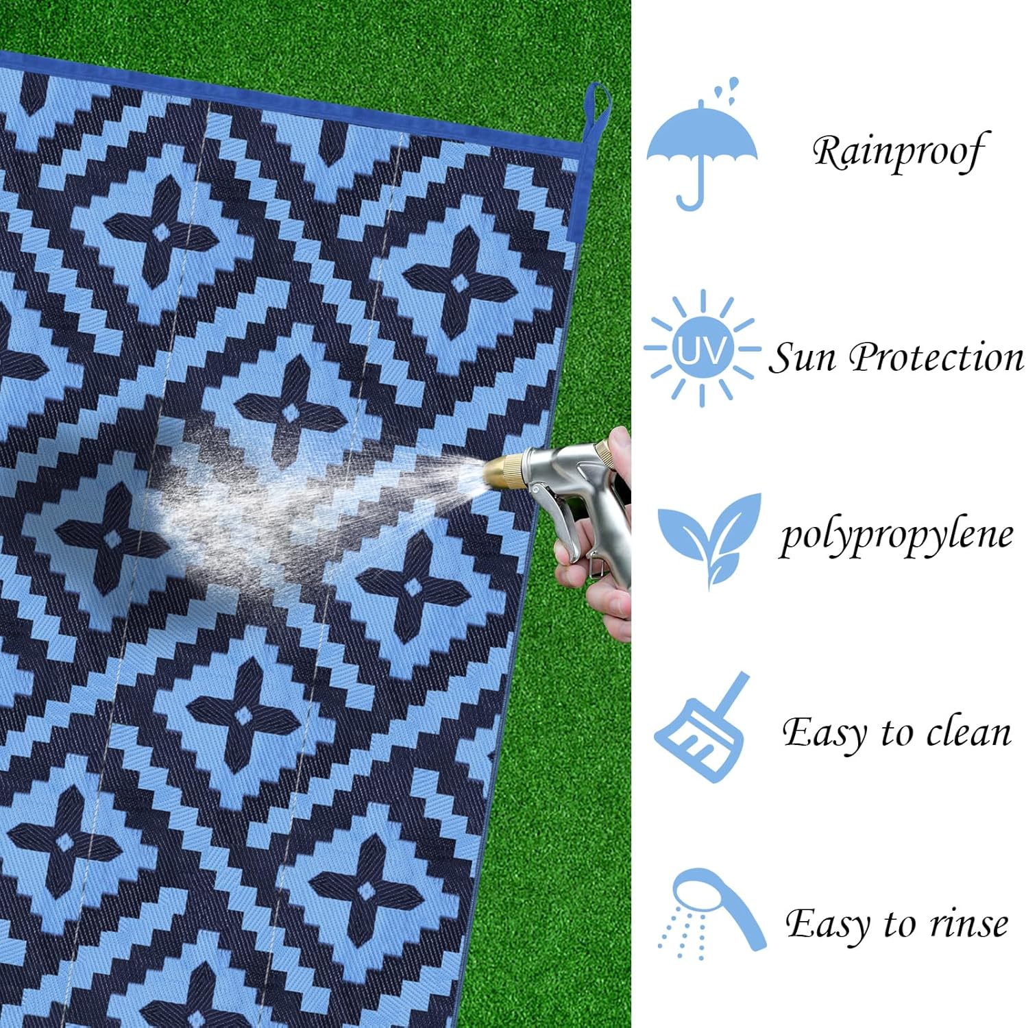 Momooda Tappeto geometrico per esterni 274x365cm - immagine 4