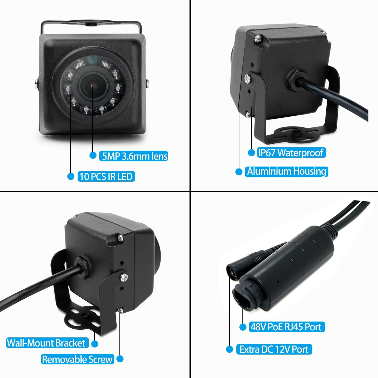 Mini Telecamera IP POE 5MP Esterni, Ultra HD - immagine 7