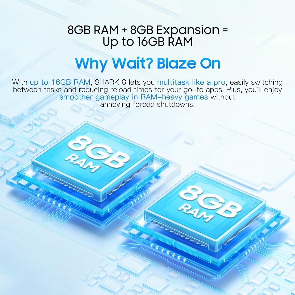 Blackview Shark 8 Smartphone 16GB+256GB, Blu - immagine 6