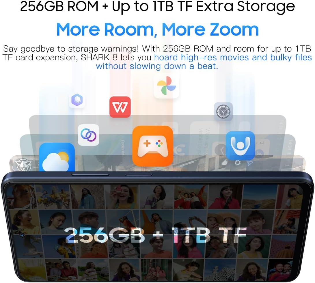 Blackview Shark 8 Smartphone 16GB+256GB, Blu - immagine 7