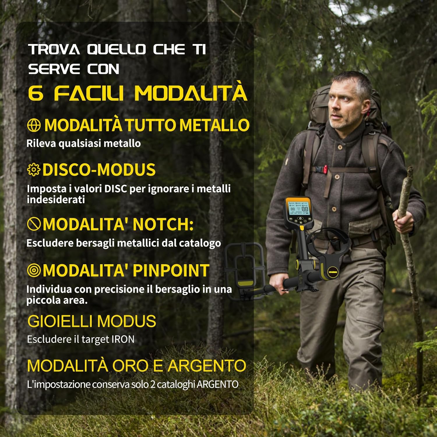 Lolaran Metal Detector Professionale Pieghevole - immagine 3