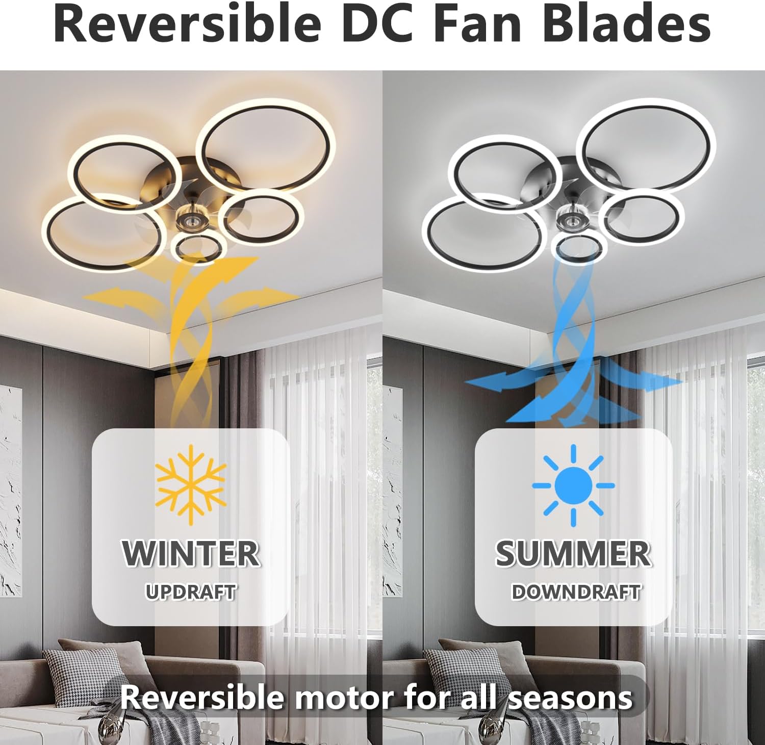 Ycwdcz Plafoniera con Ventilatore da Soffitto - immagine 3