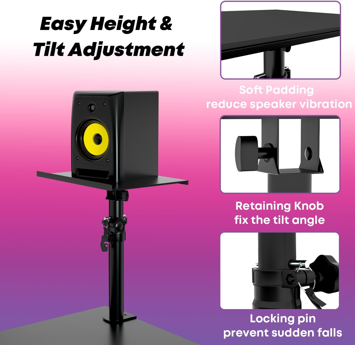 Coppia Supporti da Tavolo Universali per Casse Monitor - immagine 3
