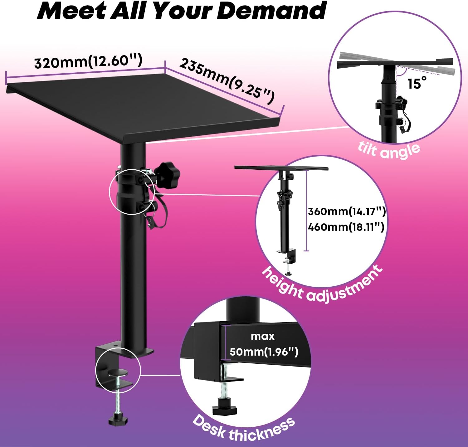 Coppia Supporti da Tavolo Universali per Casse Monitor - immagine 4