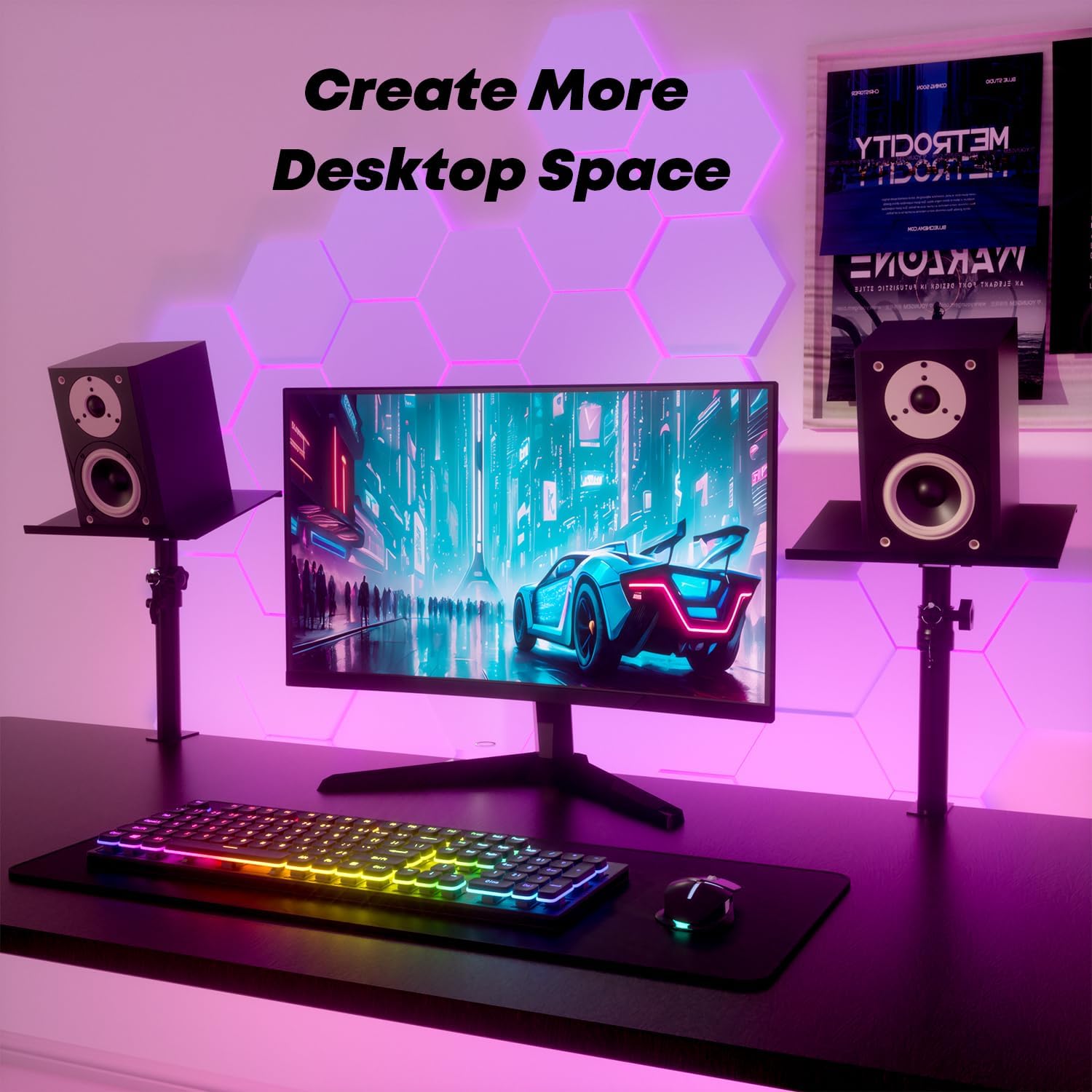 Coppia Supporti da Tavolo Universali per Casse Monitor - immagine 5