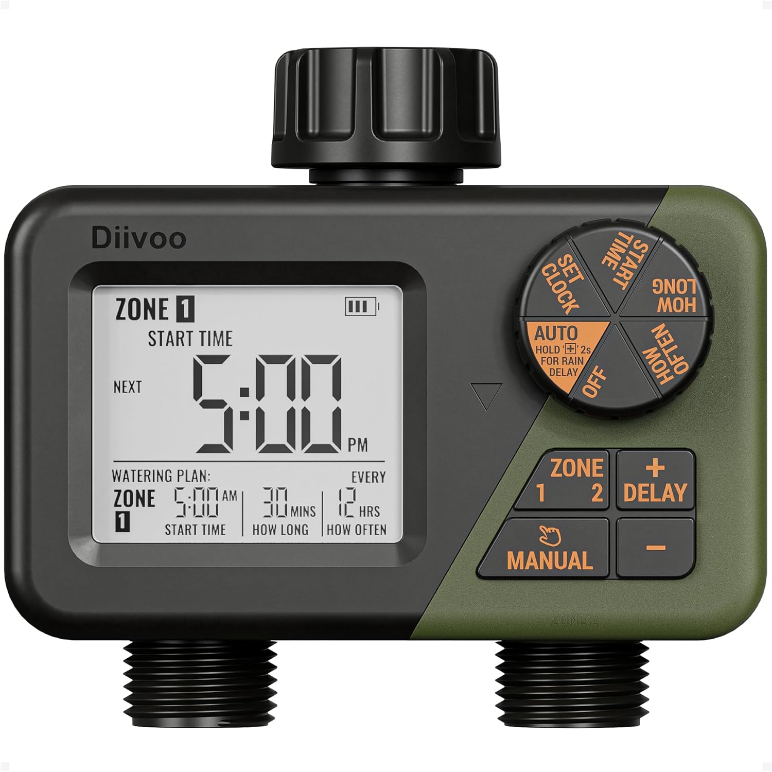 Diivoo Timer Irrigazione 2 Uscite IPX5 Impermeabile