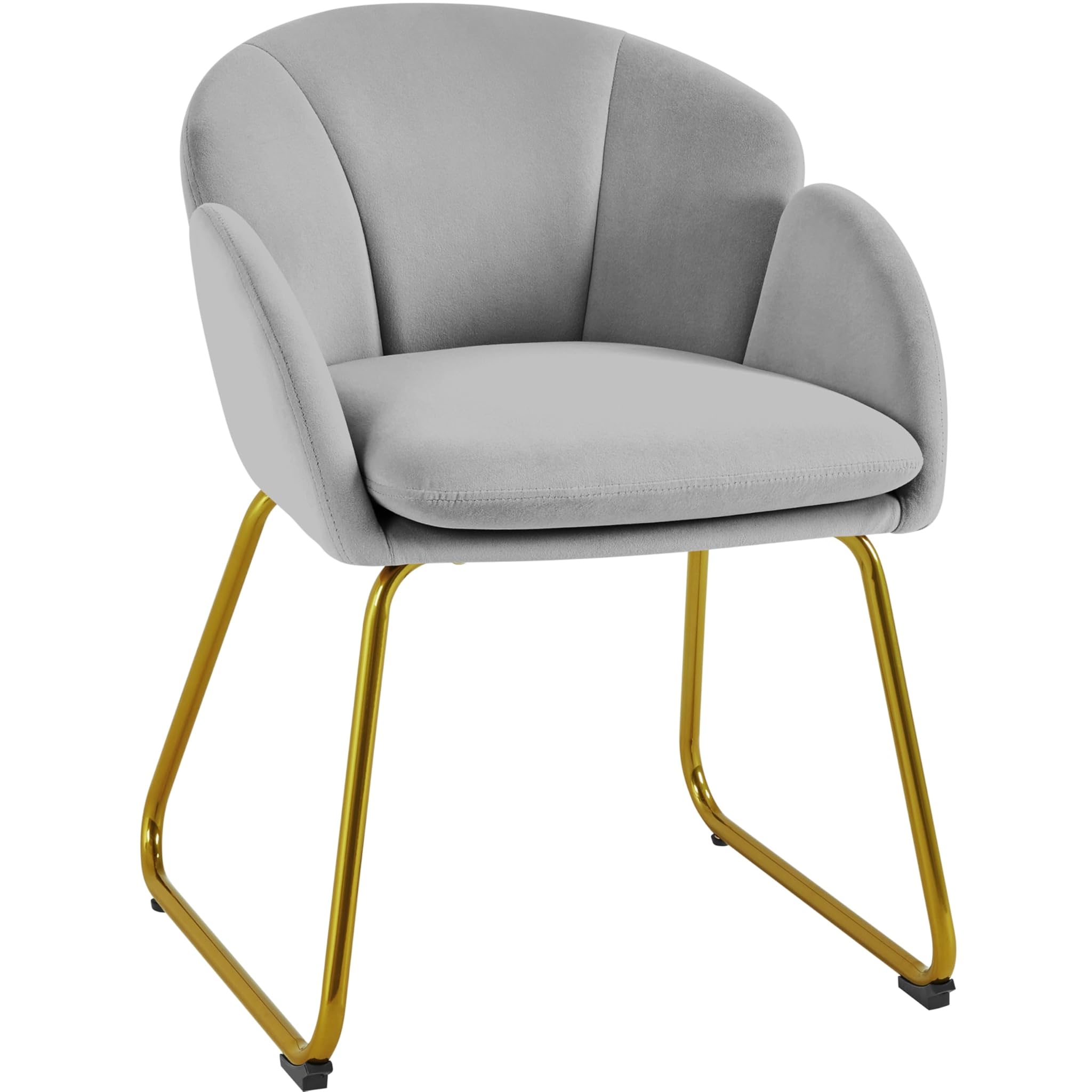 Yaheetech Poltroncina Imbottita in Velluto, Grigio