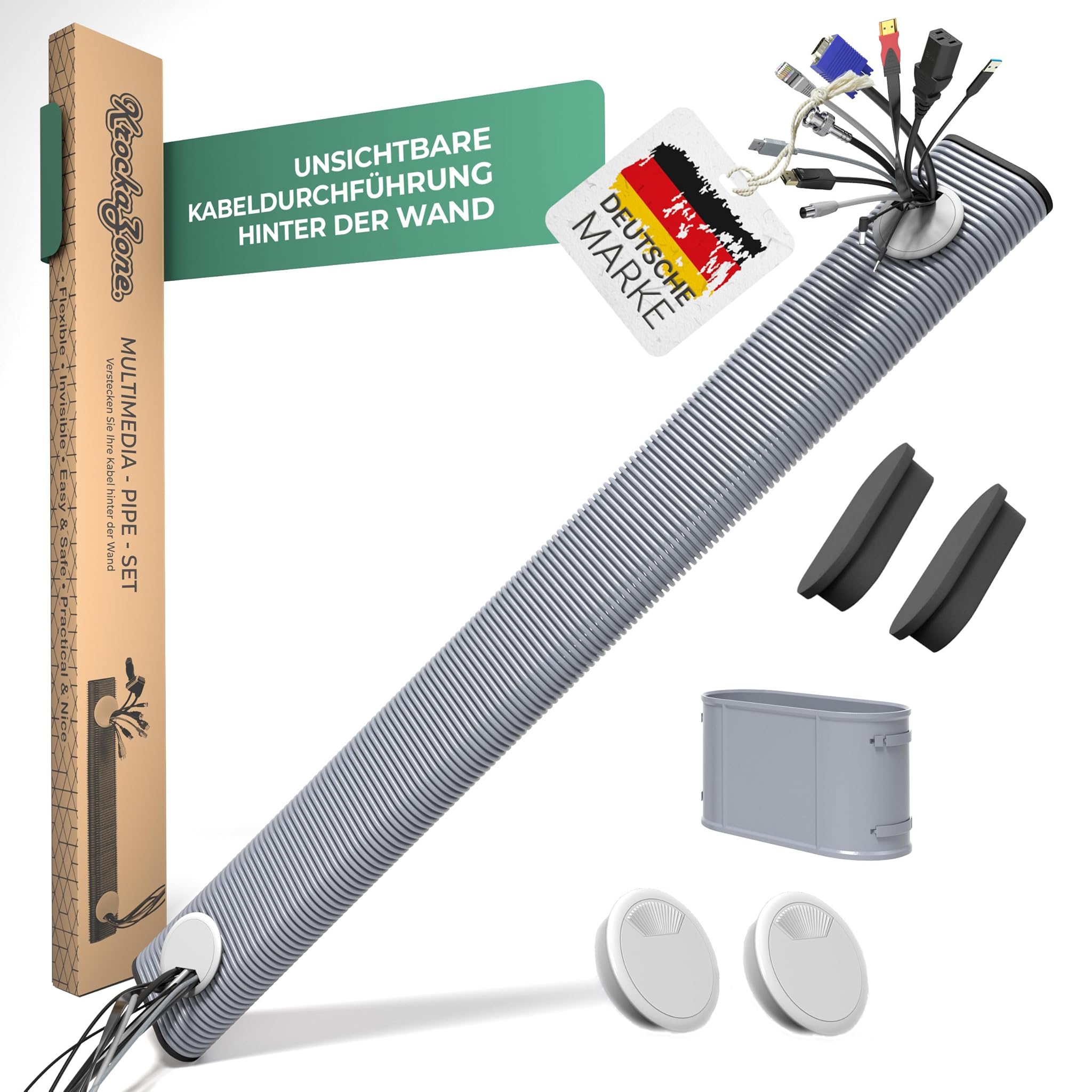 Set Canali per Cavi Incassati - Tubo Multimediale Ovale