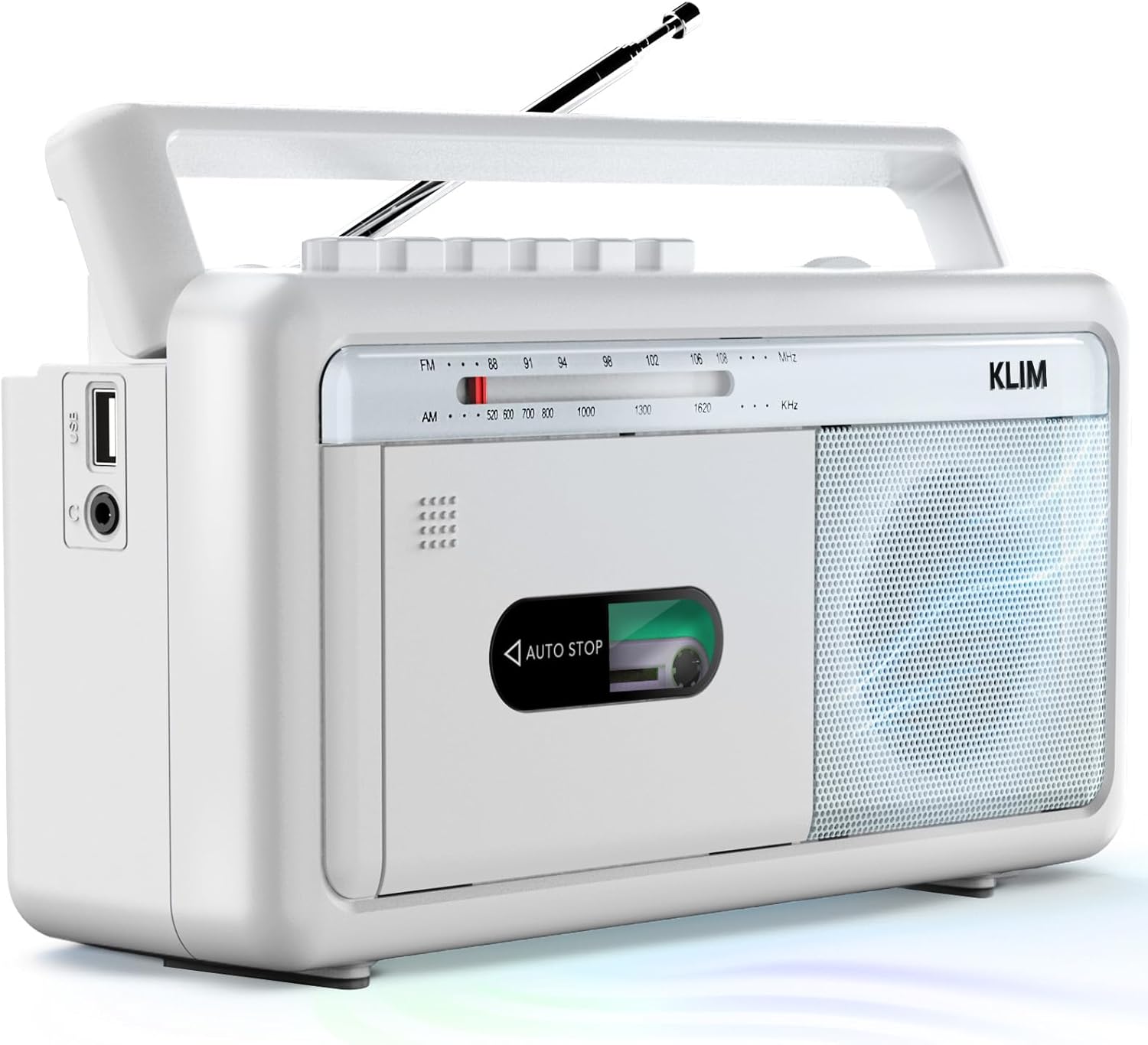 Klim Lettore Cassette Audio Boombox - Bianco Gelo - immagine 1