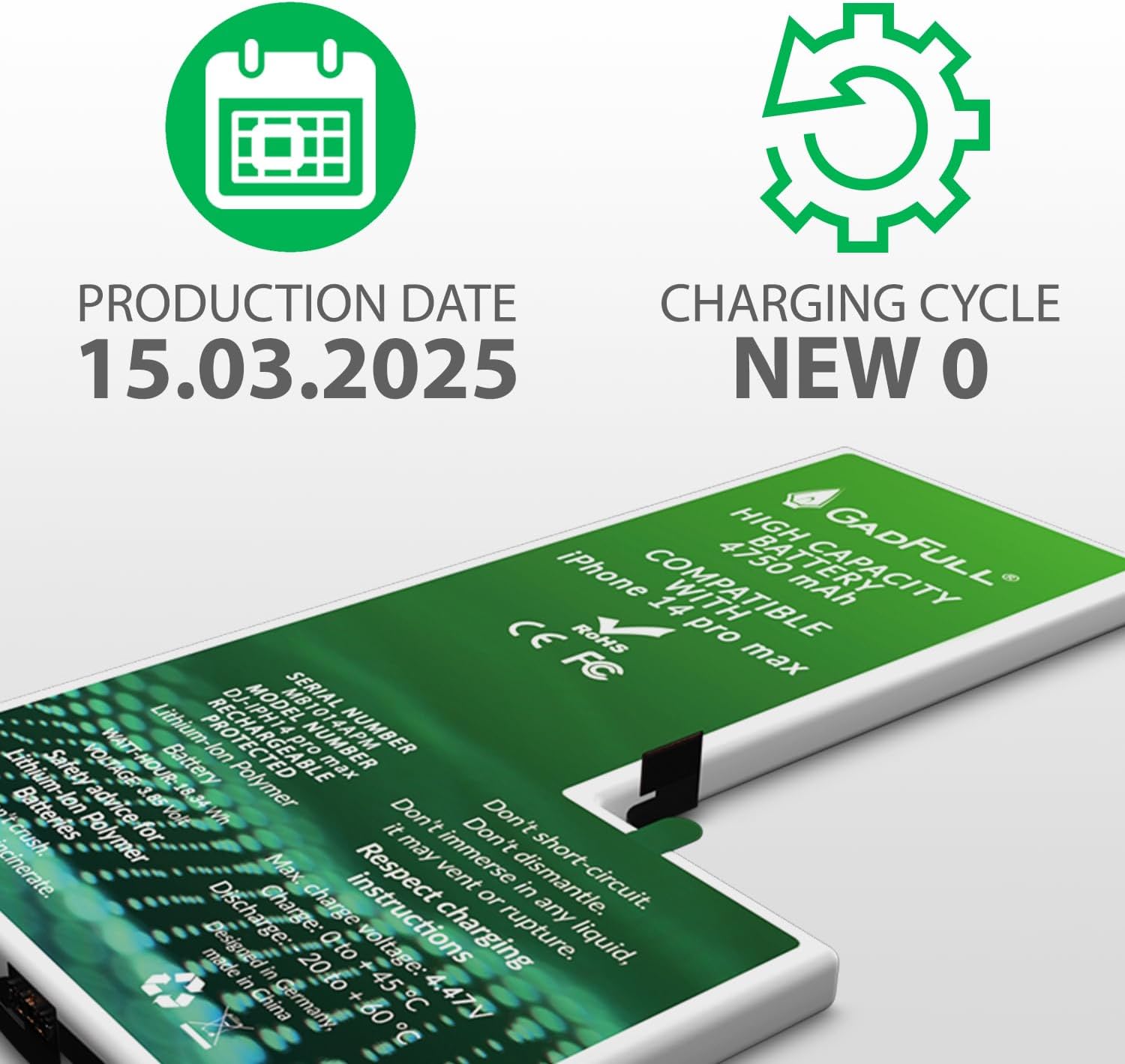GadFull Batteria Alta Capacità per iPhone 14 Pro Max - immagine 2