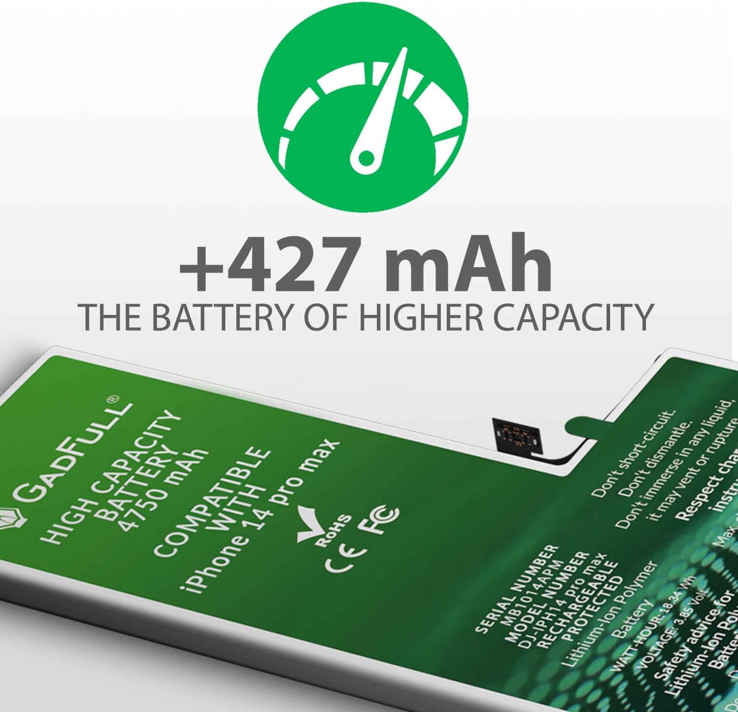 GadFull Batteria Alta Capacità per iPhone 14 Pro Max - immagine 3