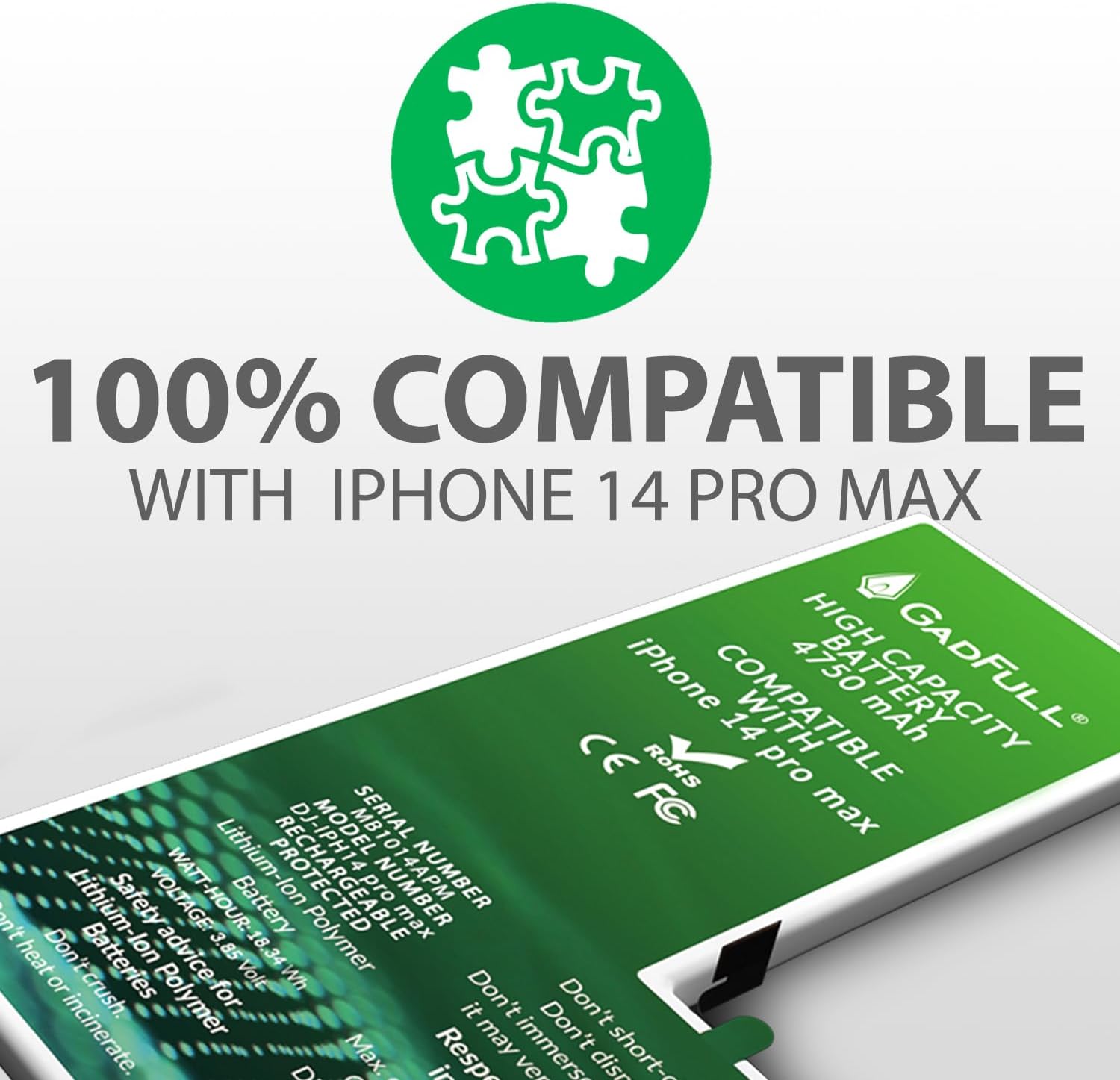 GadFull Batteria Alta Capacità per iPhone 14 Pro Max - immagine 5