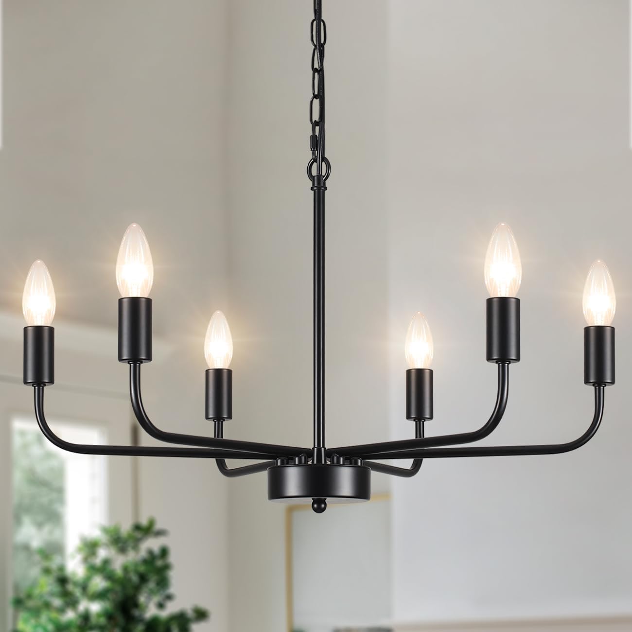 Mrhyswd Lampadario Nero Vintage 6 Luci Industriale