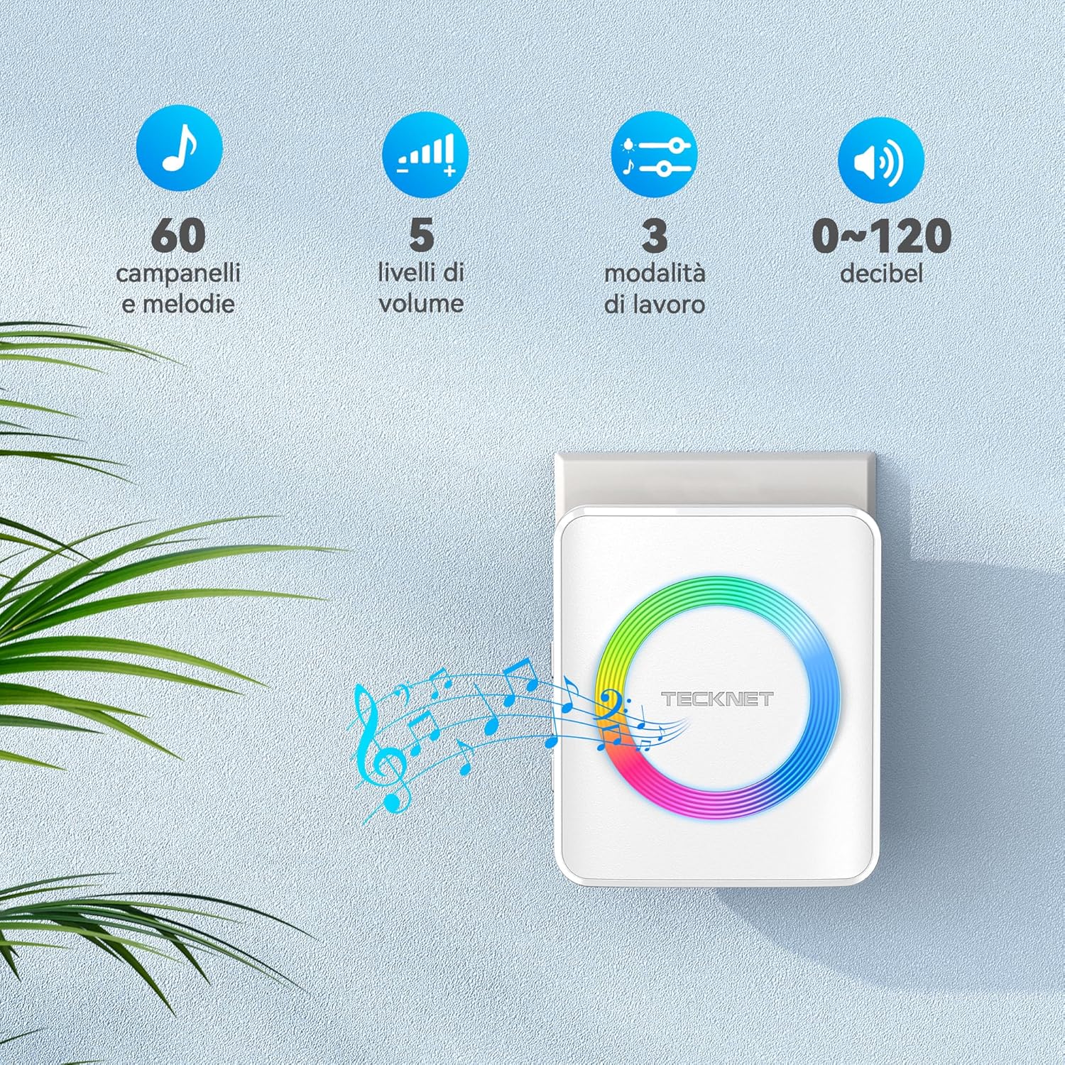 TECKNET Campanello Wireless da Esterno 400m - immagine 3